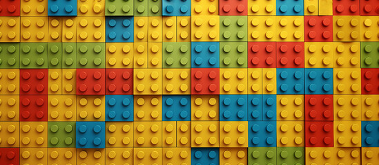 Naklejka premium Perfect lego construction wall, with tex ture ,background lego with texture, full lego construction