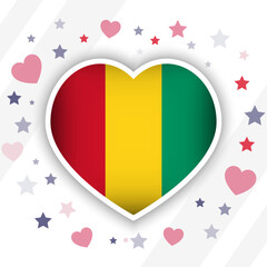 Creative Guinea Flag Heart Icon