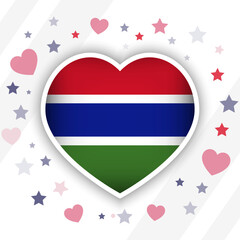 Creative Gambia Flag Heart Icon