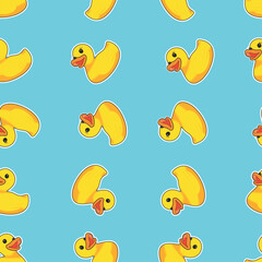 Duck toy cloth design seamless pattern illustration