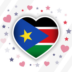 Creative South Sudan Flag Heart Icon