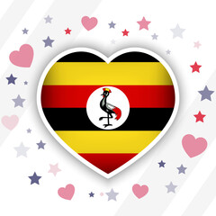 Creative Uganda Flag Heart Icon