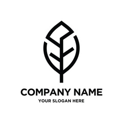 abstract leaf logo design