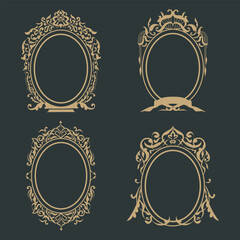 vintage oval frame set

