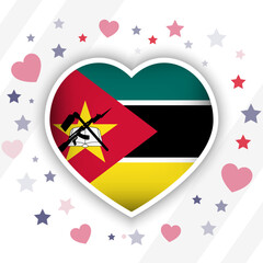 Creative Mozambique Flag Heart Icon