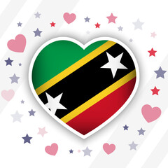 Creative Saint kitts and Nevis Flag Heart Icon