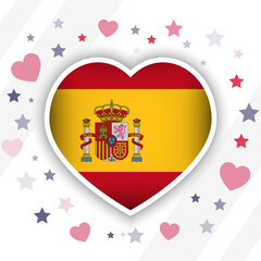 Creative Spain Flag Heart Icon