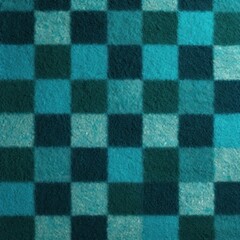 Teal square checkered carpet texture 