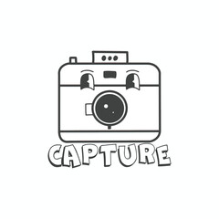 RETRO CAMERA CHARECTER VECTOR LINE ART