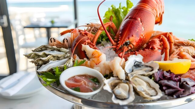 Seafood Platter with Lobster and Oysters