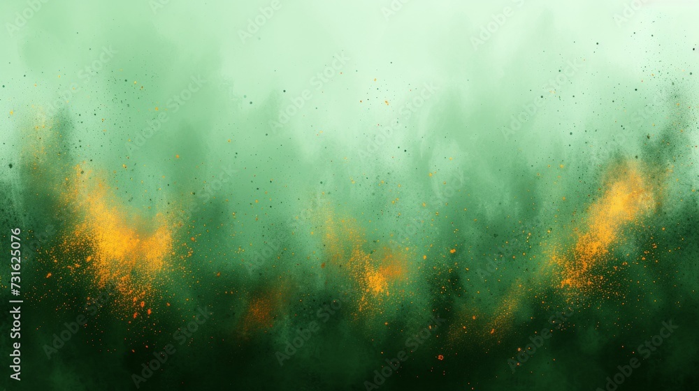 Poster Defocused green background with gold bokeh lights   abstract banner concept, shallow depth of field