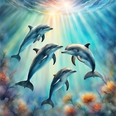 Obraz na płótnie Canvas Dolphins