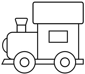 Children's toy train outline vector.