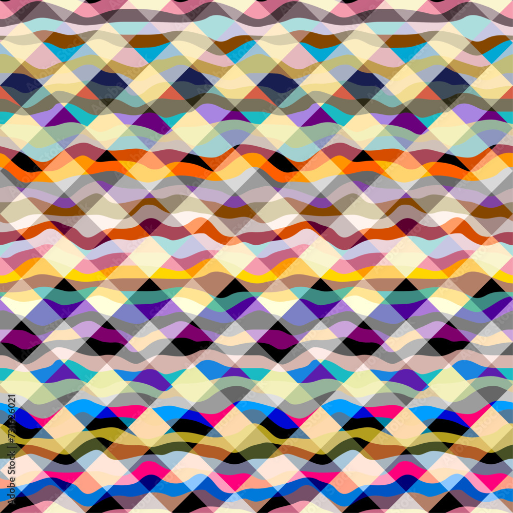Poster Abstract seamless pattern. Textile diagonal plaid vector pattern.