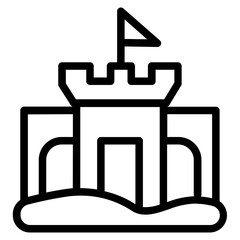 Sandcastle line icon