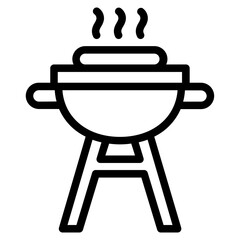 BBQ grill line icon