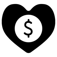 Love donation glyph icon