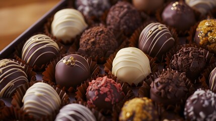 Assorted Gourmet Chocolate Truffles in a Box
