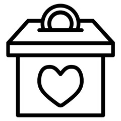 Donation box line icon