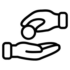 Hands giving line icon