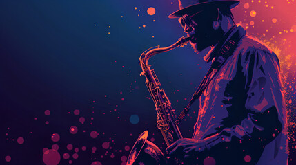 saxophone player vector - obrazy, fototapety, plakaty