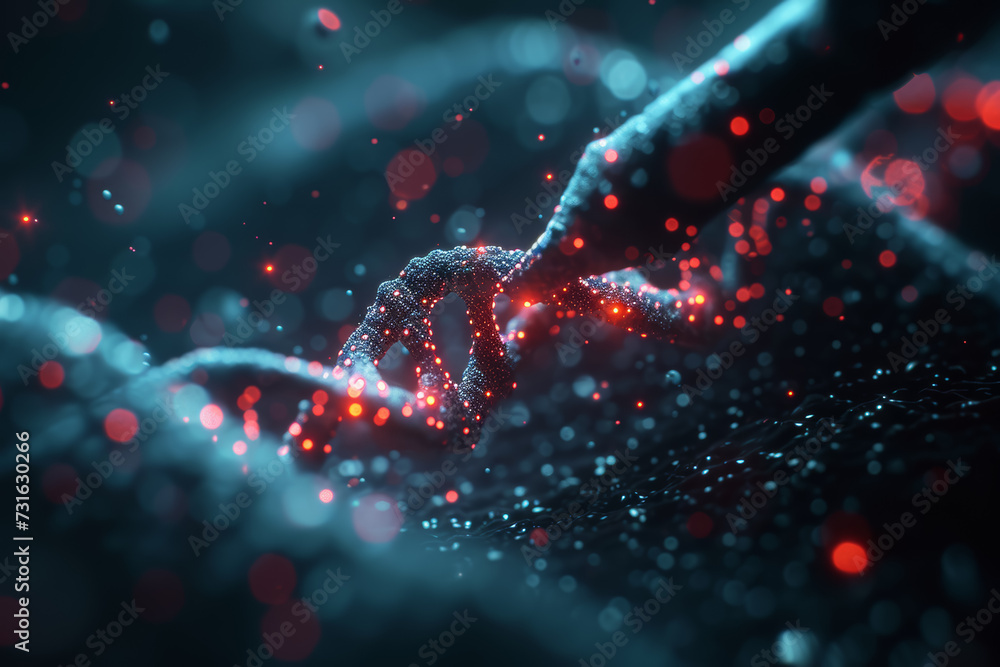 Poster automated gene editing technology targeting specific sequences for precise modifications. concept of
