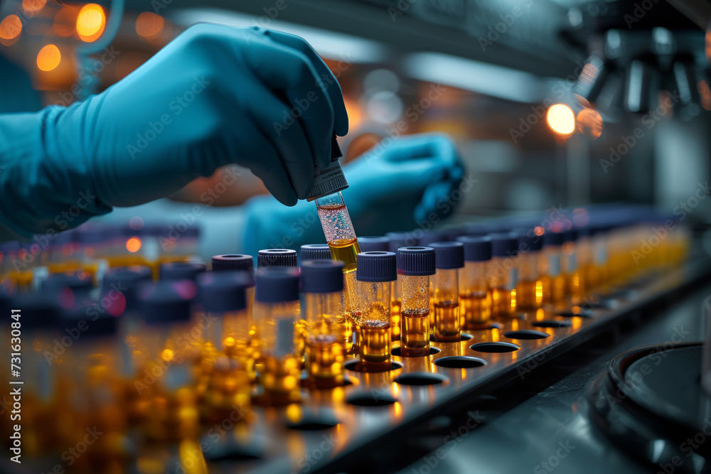 Poster a laboratory technician extracting dna samples for forensic analysis. concept of biotechnology in fo