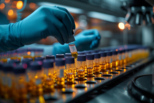 A laboratory technician extracting DNA samples for forensic analysis. Concept of biotechnology in forensic science. Generative Ai.