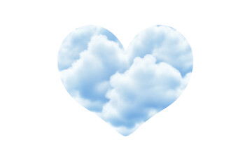 Naklejka na ściany i meble Heart Shaped Clouds in the Sky Isolated On Transparent Background