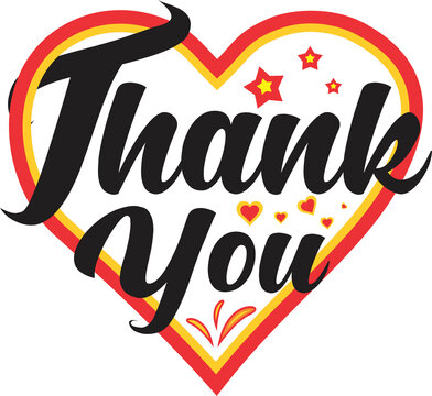 Vector image of a thank you note on a transparent background