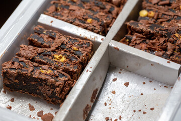 Turkish delight with chocolate chips closeup