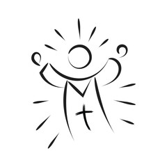 Christian art for print or use as poster, card, flyer, Tattoo design or T Shirt