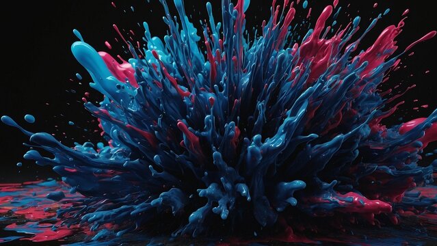 Abstract burst of colour blue paint splatter energy  explosions texture, wallpaper, pattern, background screen saver, colour burst, reaction
