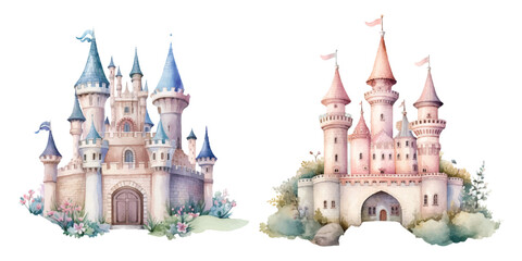 watercolor of castle vector illustration © Finkha