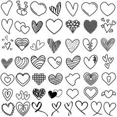 Heart icon vector set. Love illustration sign collection. romance symbol or logo.