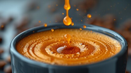 Droplets splashing in coffee - Generative AI
