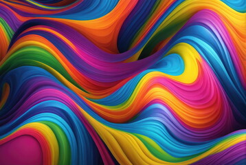 Psychedelic Bright Rainbow Swirl Pattern