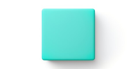 Turquoise square isolated on white background