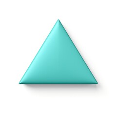 Turquoise triangle isolated on white background 