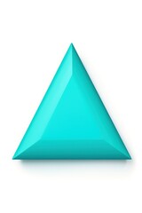 Turquoise triangle isolated on white background 
