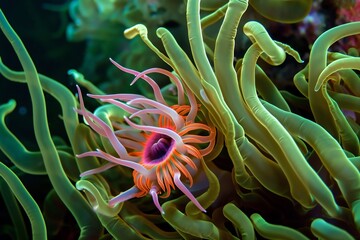 Fototapeta na wymiar Anemone in the deep sea