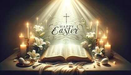 Spiritual Easter Glow: An Ethereal Scene Postcard