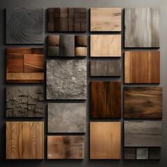 set of wood textures   ,Ai generative
