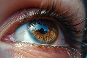 Close up of brown women's eye.