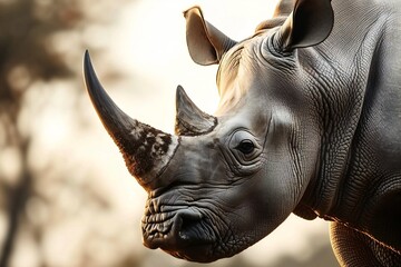Rhino Profile in Soft Tones.
