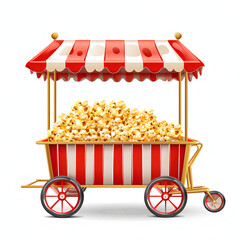 popcorn cart vector on white background