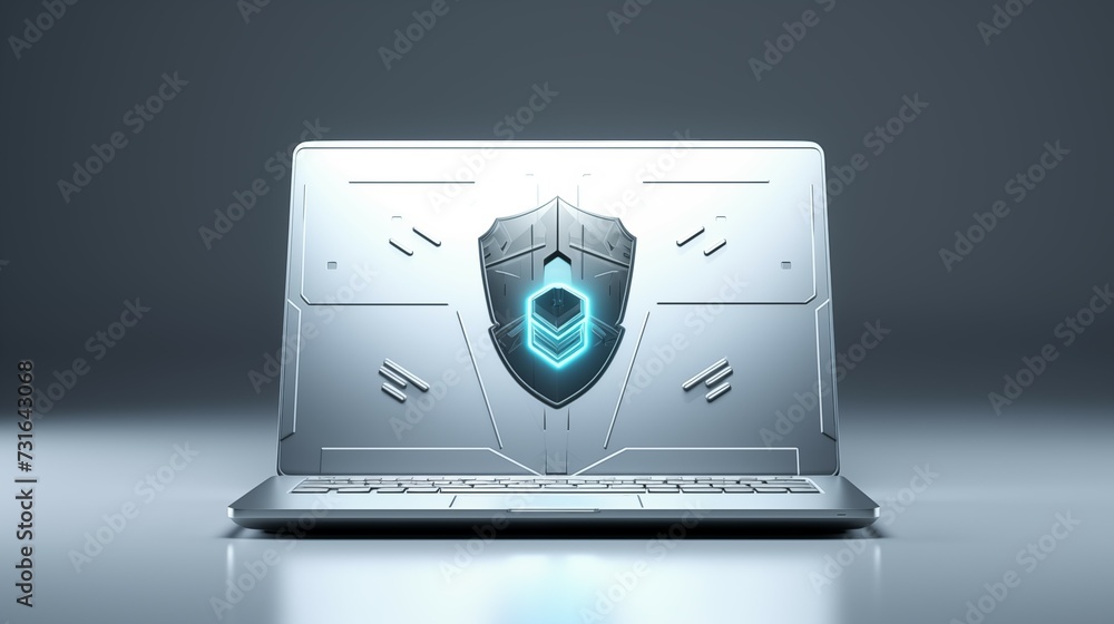 Poster a cyber security concept with a padlock surrounded by a circuit board.