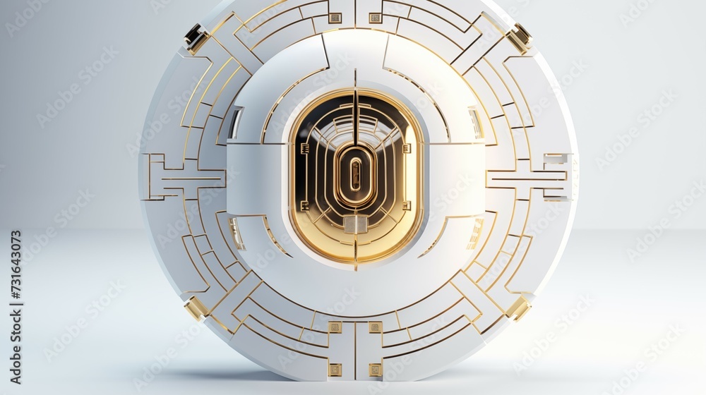 Poster a cyber security concept with a padlock surrounded by a circuit board.