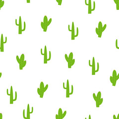 Seamless pattern with succulent cactus. Vector illustration with desert plant background wallpaper.