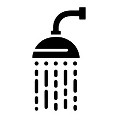 minimal Shower head icon, symbol, clipart, black color silhouette